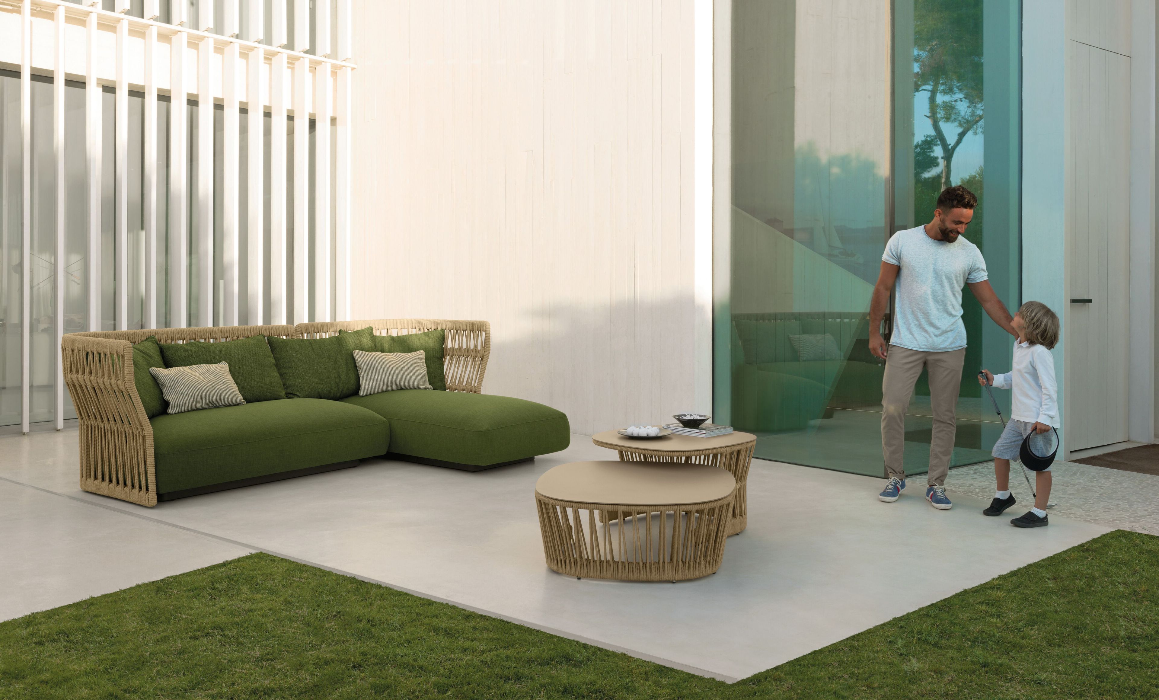 Секционный садовый диван из ткани и веревки Talenti ARCH-00118279 - Вид №6