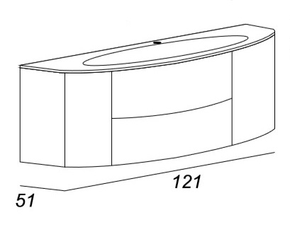 Мебель для ванной CEZARES EDEN 122 Grigio talpa opaco - Вид №2