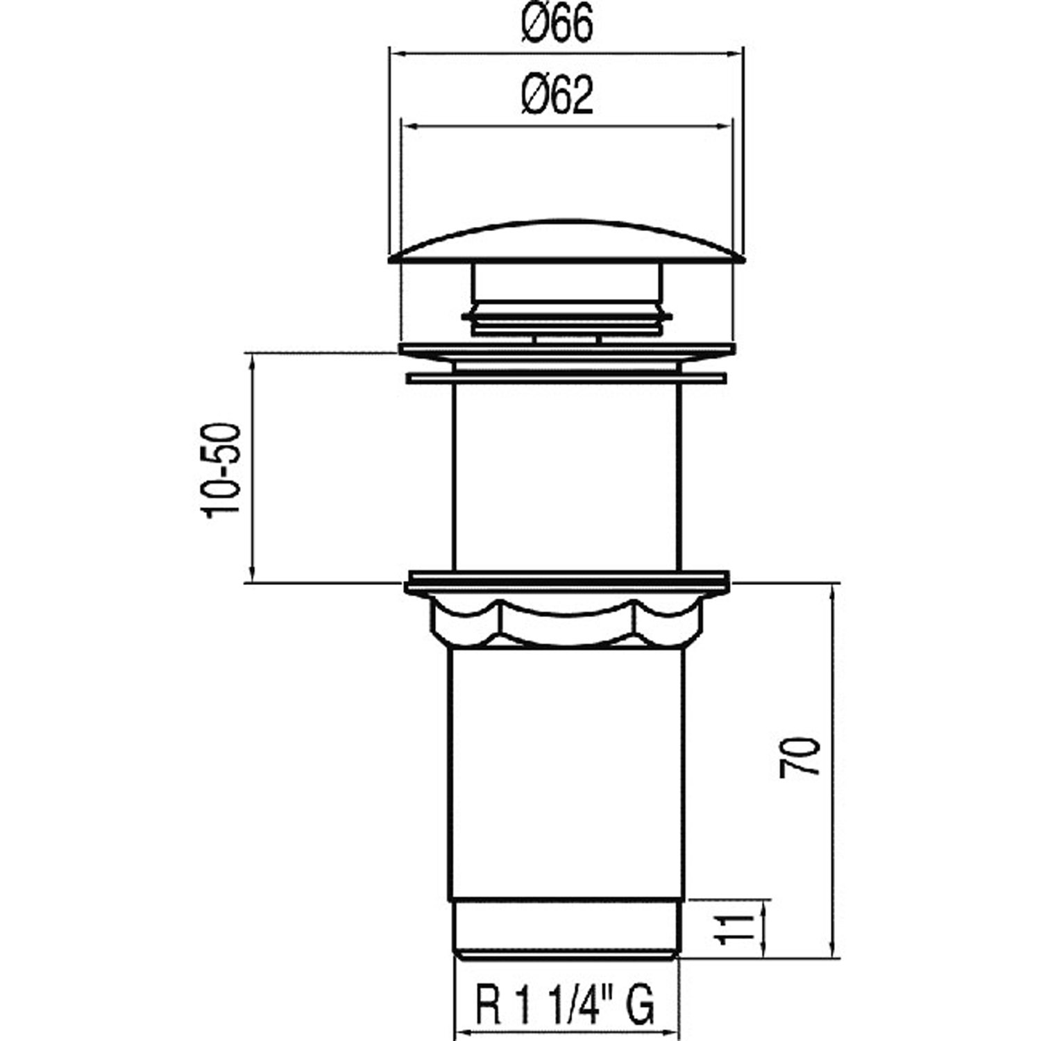 Сливной клапан Click-clack для умывальника без перелива-13454060 TRES Drain - Вид №1