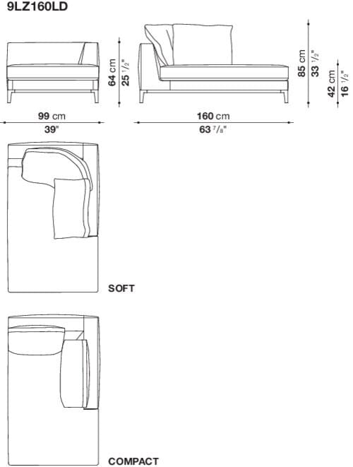 Угловой диван из ткани Maxalto Lucrezia Soft ARCH-00062457 - Вид №26