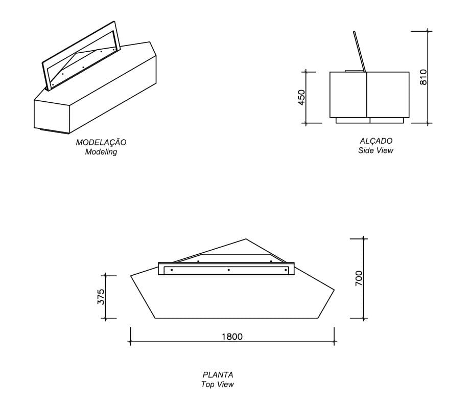 Бетонная скамья со спинкой amop мода ARCH-00013495