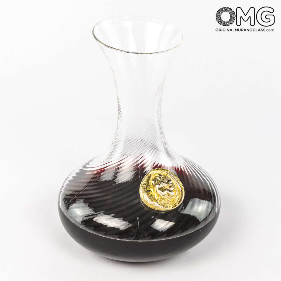 3508 ORIGINALMURANOGLASS Декантер Просекко с настоящим золотом - муранское стекло OMG 18 см  - Вид №1