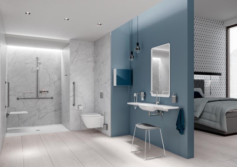 900.35.46260 Поручень для душа с выдвижным держателем для душа HEWI Greifen  - Вид №6