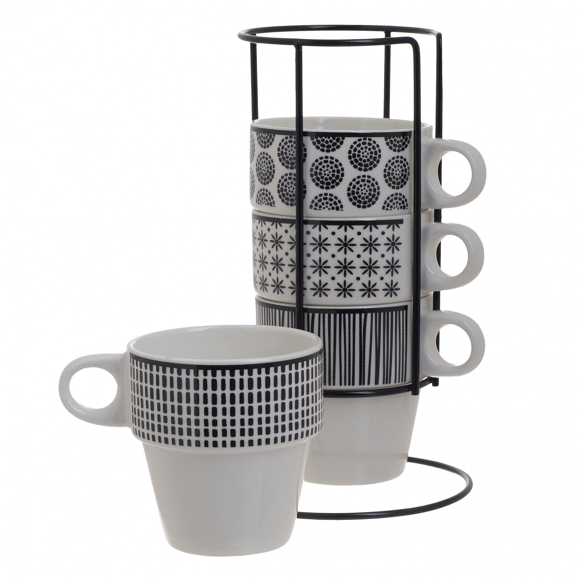 6860508.0020 ЧАШКА, НАБОР 4 ШТ НА ПОДСТАВКЕ (250ML) TO4ROOMS 