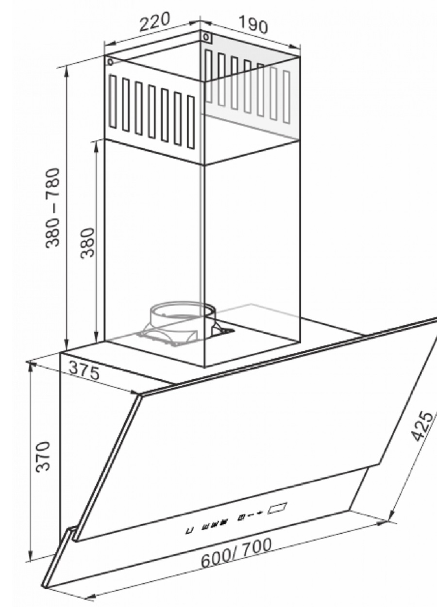 8161229 Вытяжка наклонная Kaiser AT7410FREco черный/серый STDN-0012820 - Вид №3