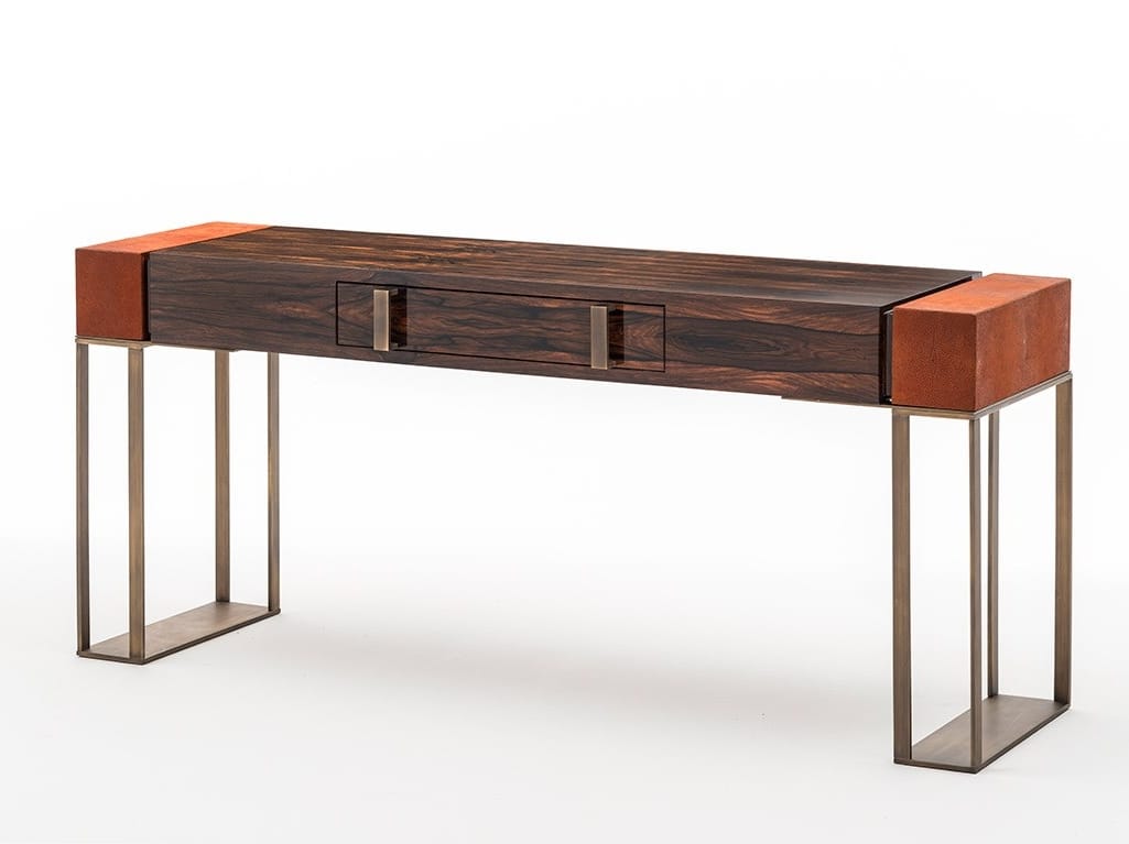 Прямоугольная консоль из черного дерева с ящиками OAK Милан ARCH-00152969