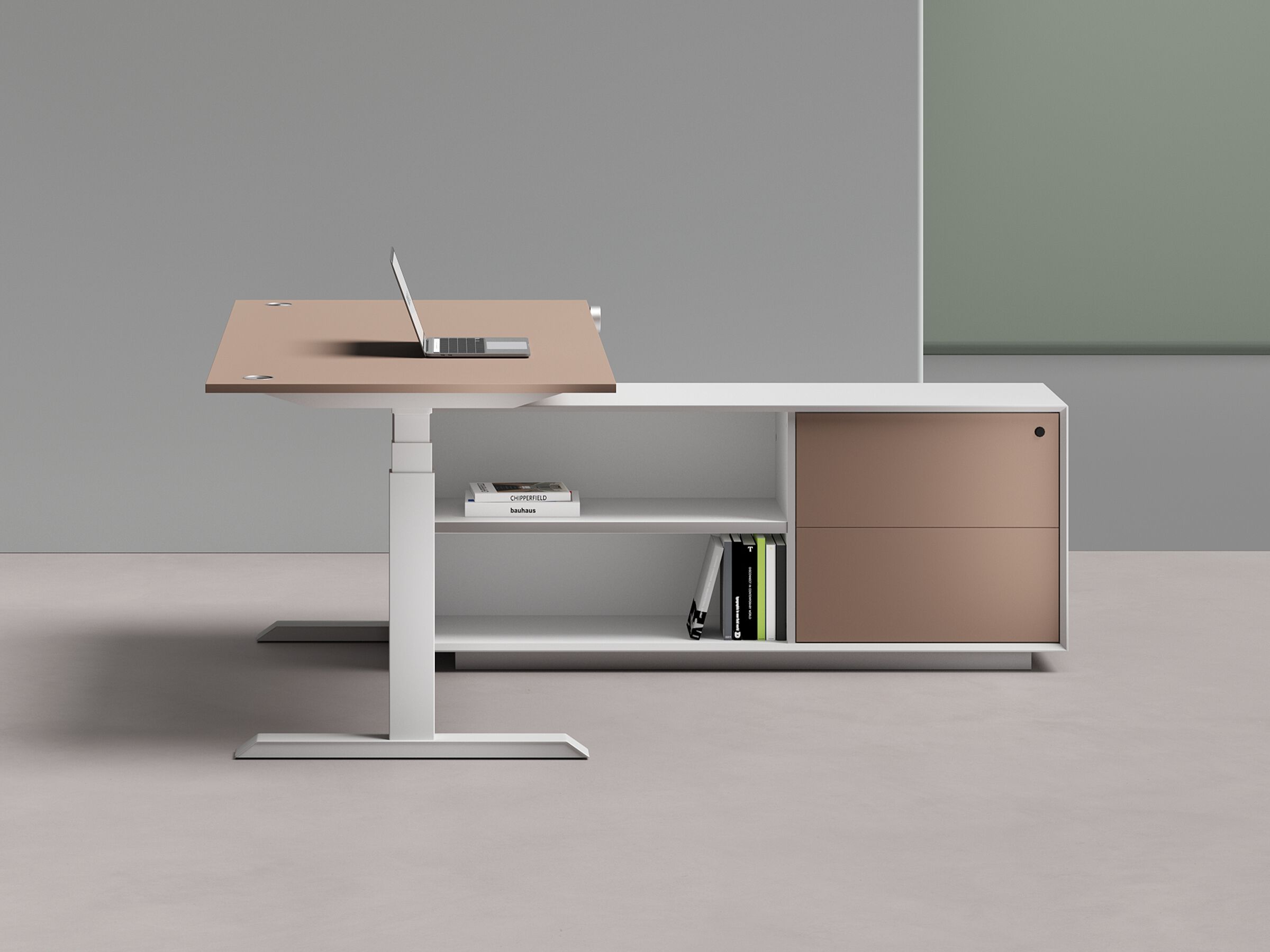 Деревянный угловой стол с регулируемой высотой со встроенной полкой WORKSPACE MAX PRO NOVA ARCH-00118312 - Вид №3