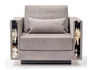 Кресло из нубука с подлокотниками