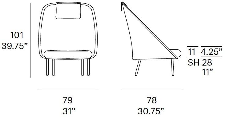 EXPORMIM Садовое кресло из ткани с подголовником Twins C171 - Вид №4