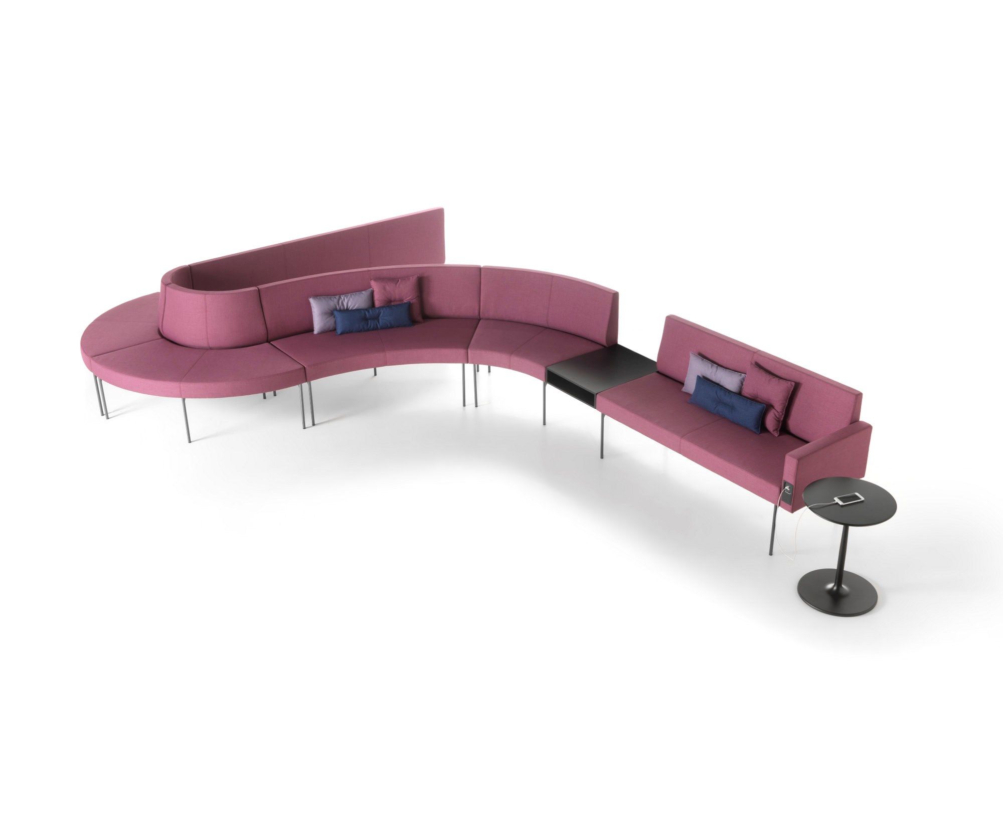 Модульная выпуклая скамья из ткани SITIA Laguna ARCH-00133121 - Вид №21