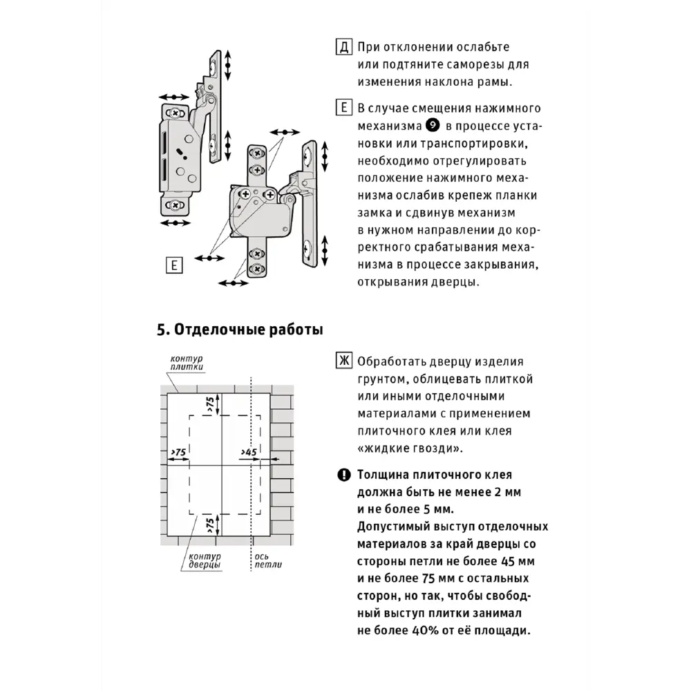 Люк ревизионный скрытый нажимной ЛсИС РРЗ металл 40x80 см STLM-2027217 - Вид №5