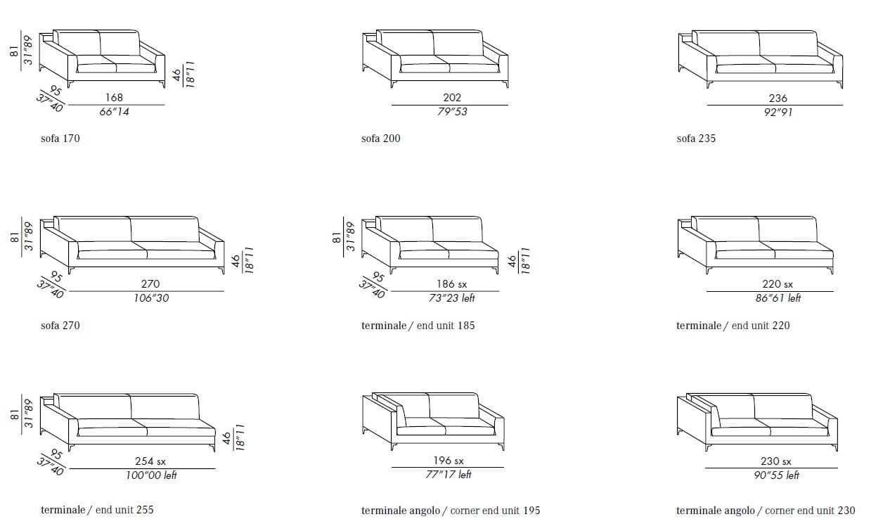 Съемный диван из ткани Meridiani Prince ARCH-00066898 - Вид №2