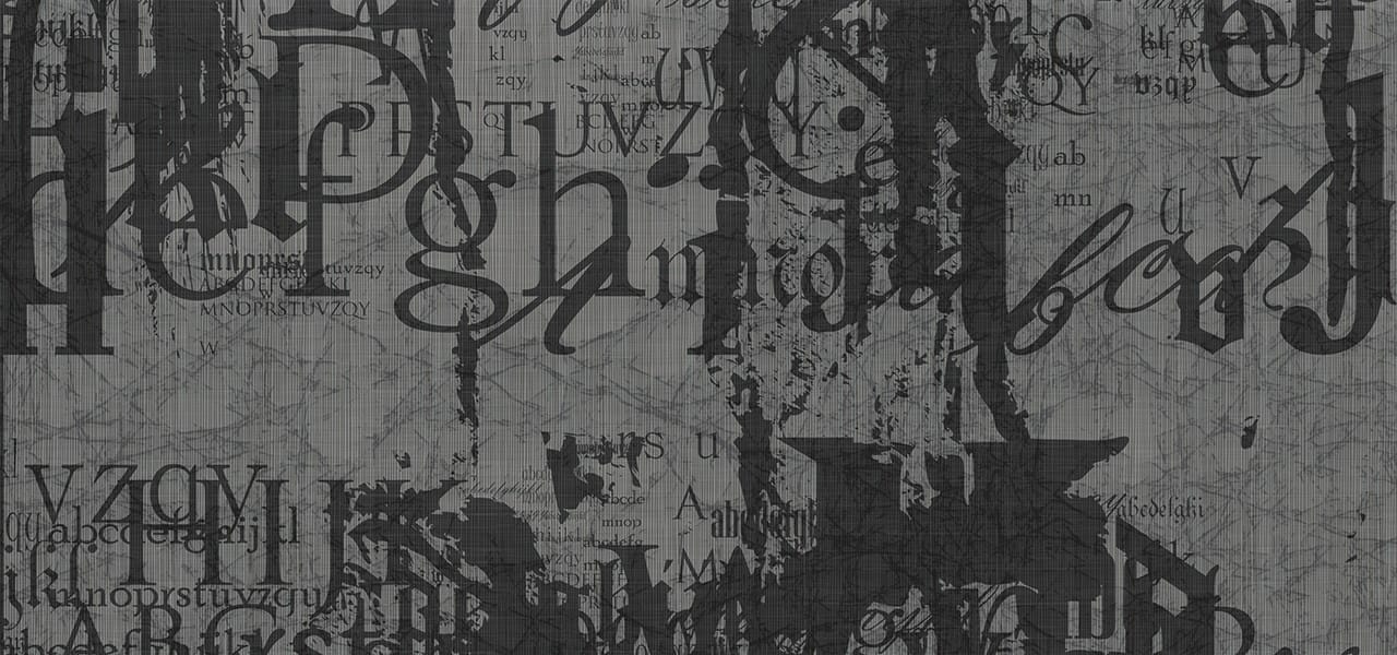 Виниловые или стекловолоконные обои N.O.W. Edizioni GRUNGE TYPO TYPO ARCH-00010165