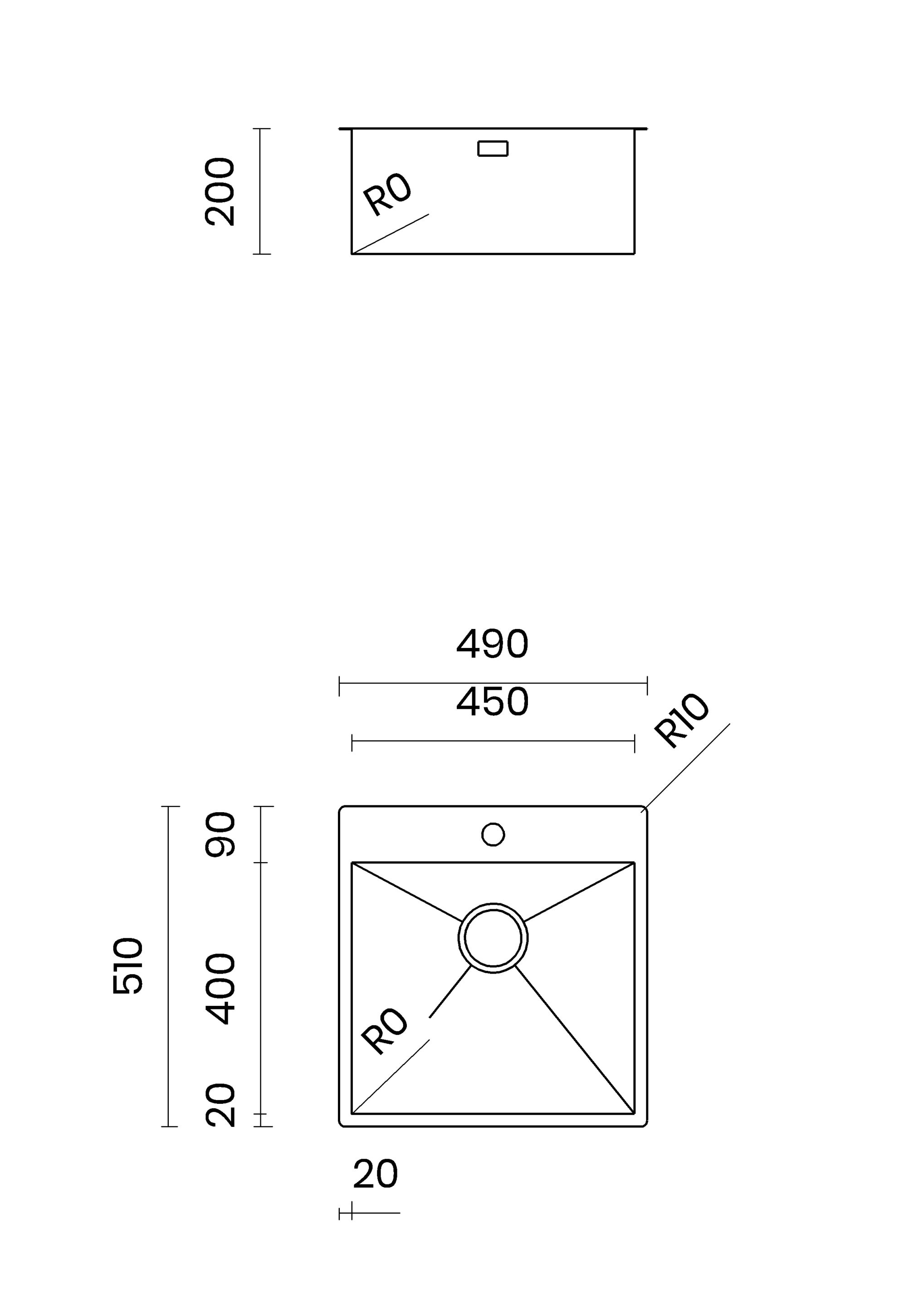 Раковина из нержавеющей стали TASCA нулевой радиус ARCH-00129402 - Вид №7