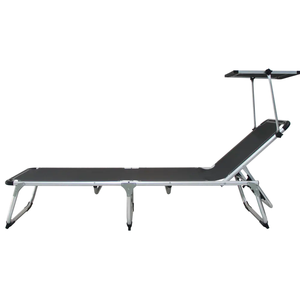 Шезлонг складной Azur 188x61x30 см алюминий/текстилен цвет серый 82558762 STLM-2042039 Santreyd  - Вид №5