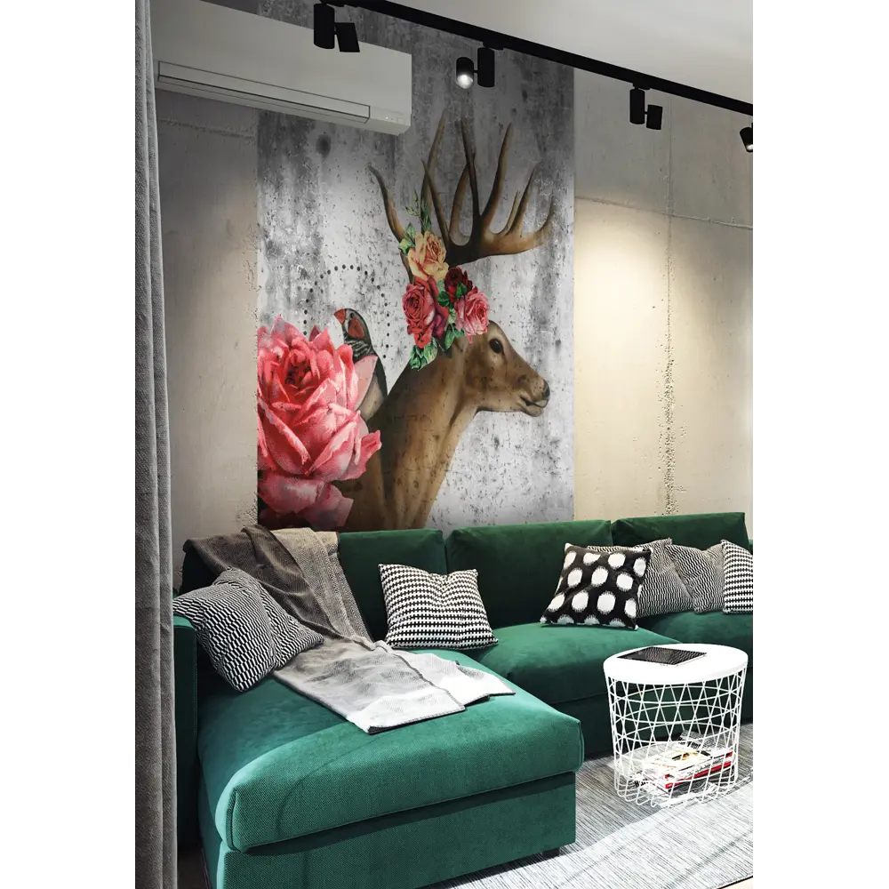 Фотообои 3D Flizart «Олень с розами», флизелиновые, 200x280 см 82363615 STLM-2013232 FBRUSH - Вид №2