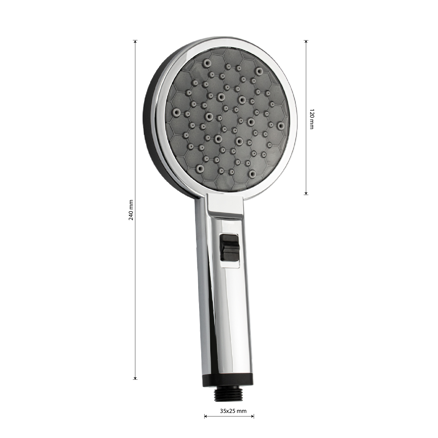 GFmark - Лейка круглая 3Д, душевая, массажная, 2 режима, код: 6048  - Вид №2