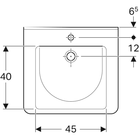 128575000 Раковина Geberit Renova Comfort Square, безбарьерная Geberit  - Вид №20