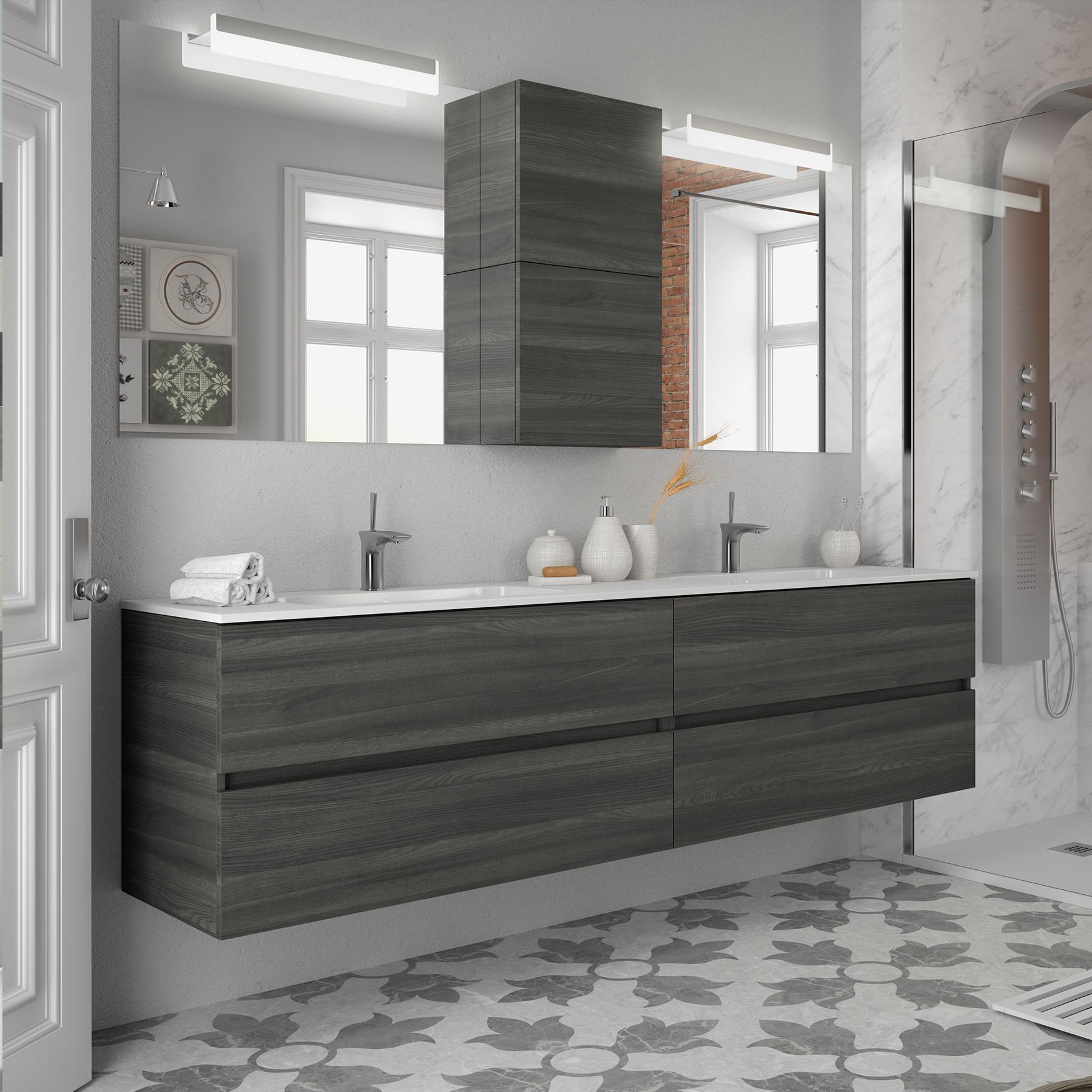 23215 SALGAR Модуль АЛЬЯНС 400 двусторонний 1 дверный ALSACIA 400 x 400 x 162 мм Эльзасия  - Вид №1