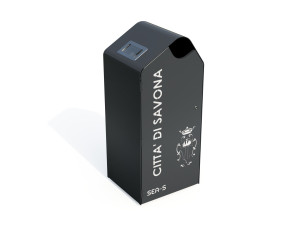 Стальная корзина для мусора с пепельницей