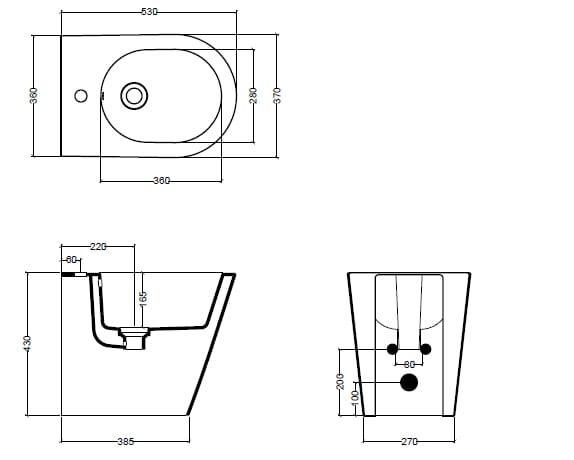 Напольное керамическое биде Axa + тридцать девять ARCH-00073379 - Вид №9