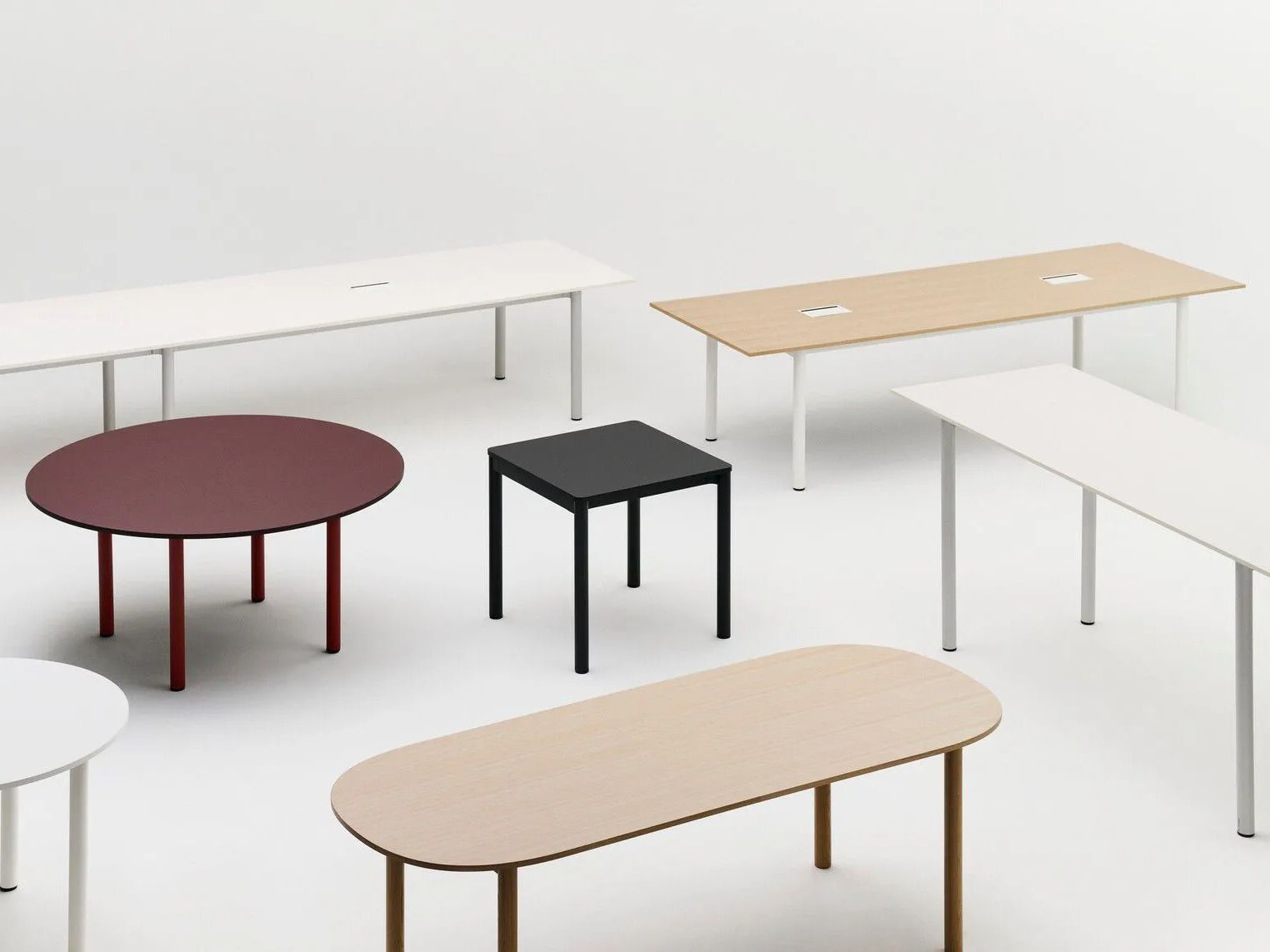 Овальный стол с алюминиевыми ножками или массивным дубом Hay пристройка ARCH-00085823 - Вид №8