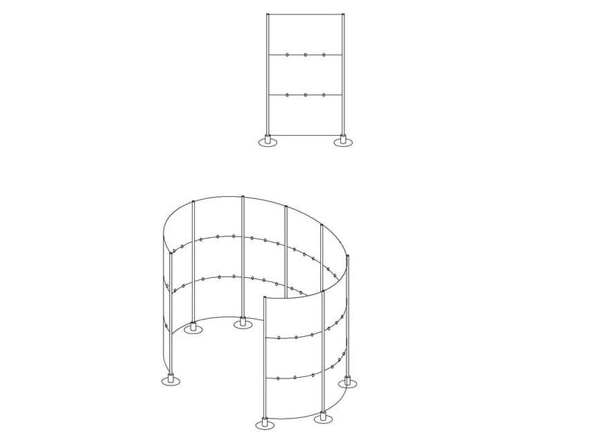 ПВХ модульная отдельно стоящая офисная перегородка Slalom ARCH-00039324 - Вид №24