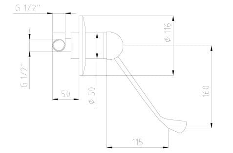 Встраиваемый смеситель для душа с клиническим рычагом Thermomat только ARCH-00038720 - Вид №2