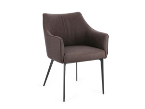 Мягкий стул из искусственной кожи с подлокотниками