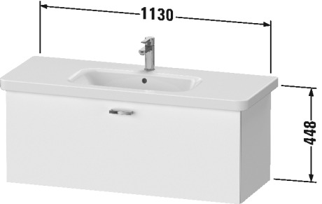 XB607805353 XBase Тумбочка подвесная Каштан темный, декор Duravit  - Вид №1