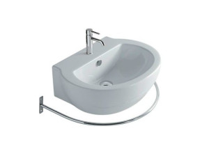 Керамическая подвесная раковина с держателем для полотенец