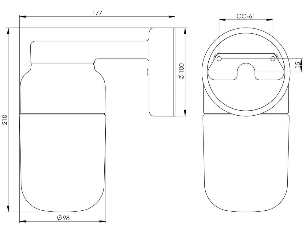Настенный светильник из прозрачного стекла и фарфора Ifö Electric Ohm ARCH-00119931 - Вид №4