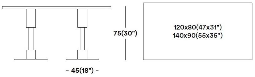 Tirolo Прямоугольный стол из массива дерева Orlando 081 d h75 - Вид №1