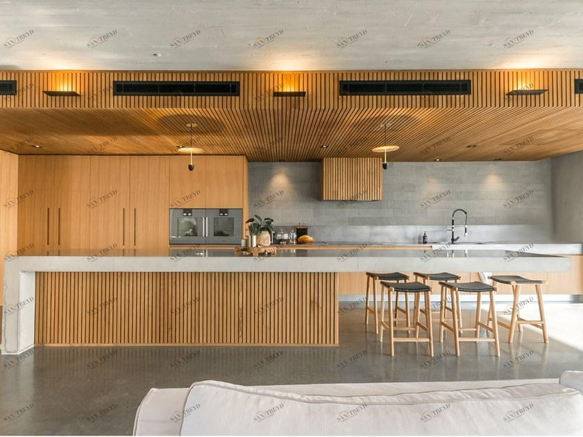 Maiullari Кухня из дерева с островом на заказ sun-id-1450212