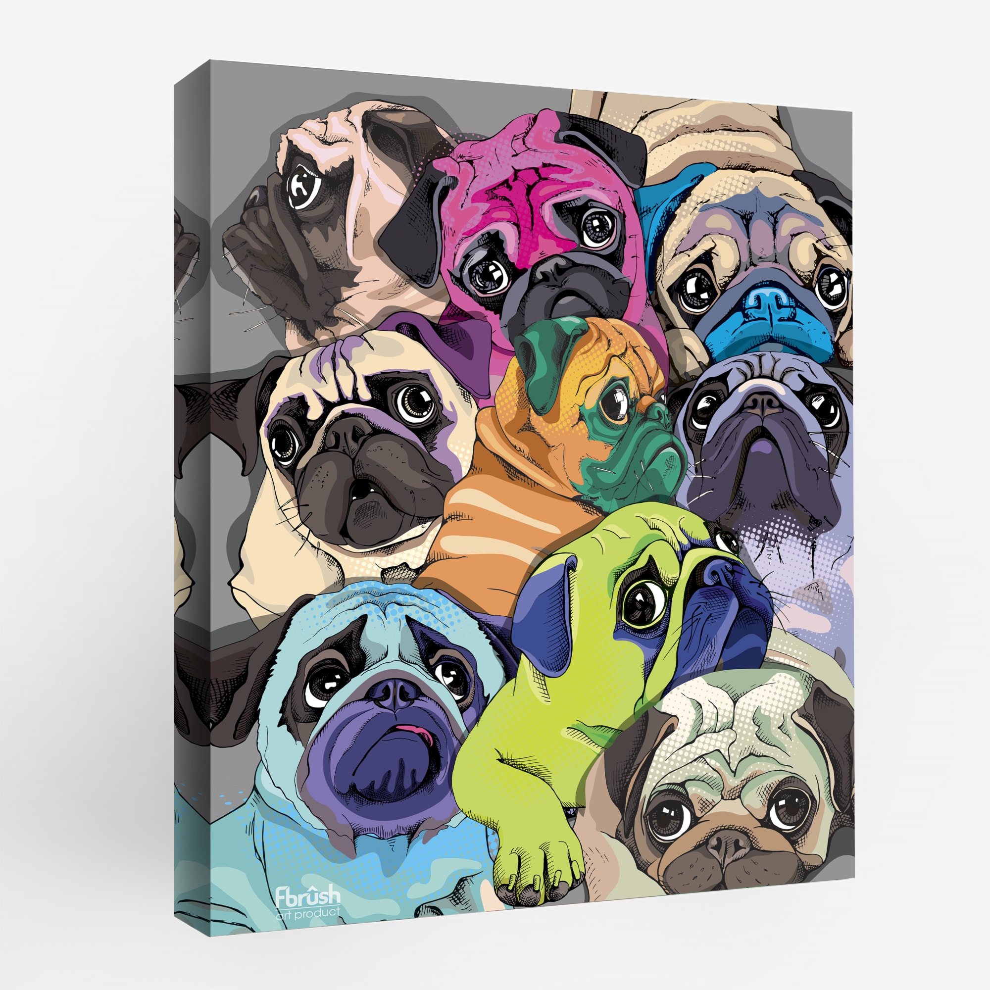 Картина на холсте "Мопсы" 40×50 см FBRUSH для детской комнаты 82887130 STLM-0037516 - Вид №1
