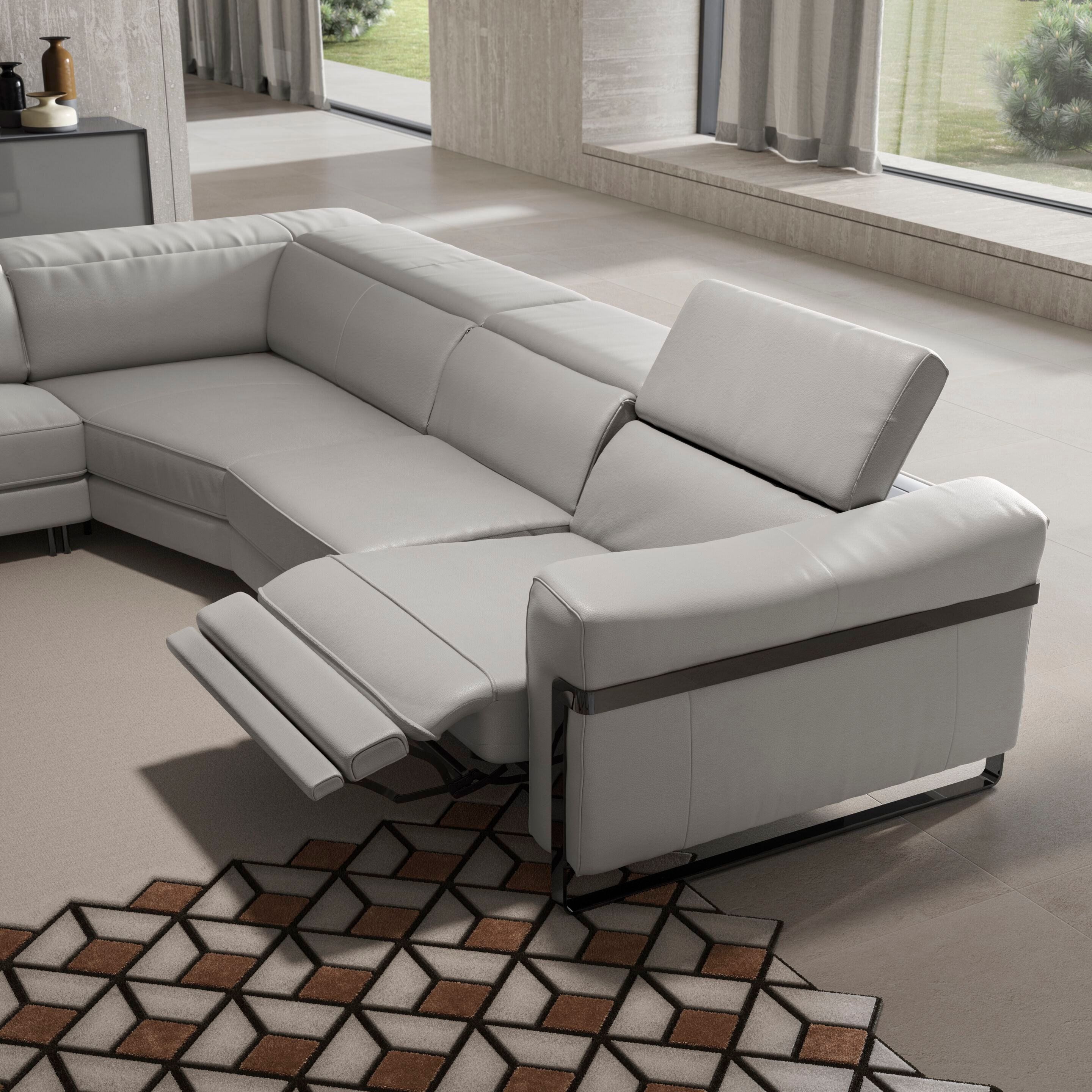 Угловой диван с откидной спинкой из ткани Natuzzi Italia Fidelio ARCH-00044031 - Вид №6