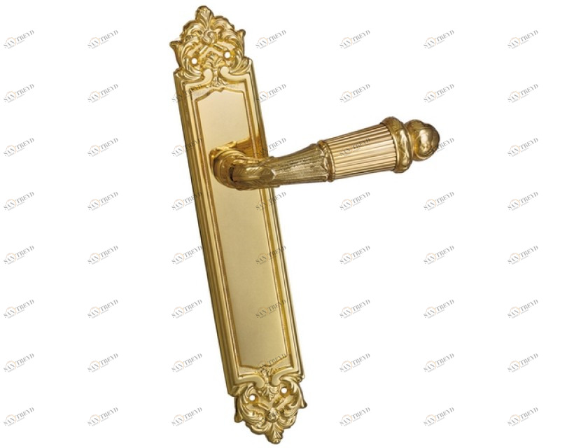 0A3870.000.01 Ручки дверные на пластинах Золото 24К Mestre 