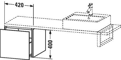 LC582109191 Шкафчик для компактной консоли L-Cube #LC5821 420 x 477 мм Серо-коричневый декор Duravit - Вид №1