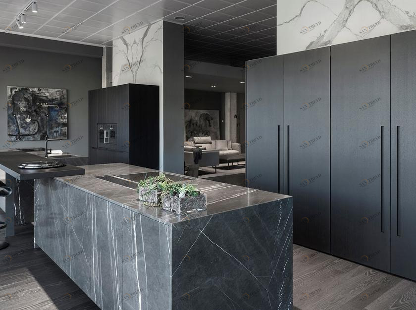 TM Italia Cucine Кухня с двойным островом и высокими шкафами с выдвижными дверцами T45 sun-id-1487958