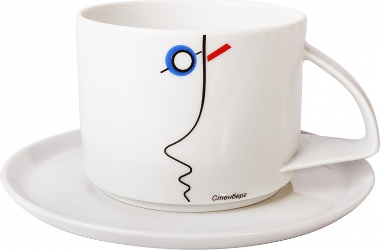 10581947 Императорский фарфоровый завод Чашка чайная с блюдцем "Стенберг" "Баланс" Фарфор твердый 