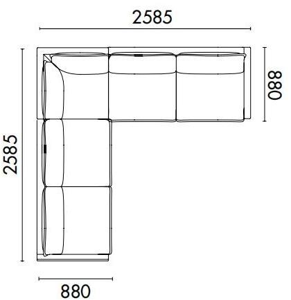 Grado Design 5-местный угловой диван из ткани Cover sun-id-1371961 - Вид №1