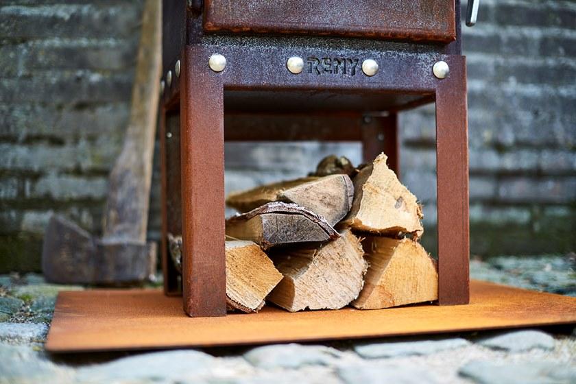 RB73 Отдельно стоящий закрытый дровяной камин из стали Corten ™  Rb-1002  - Вид №4