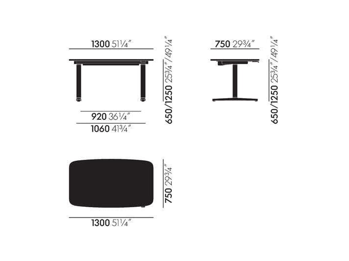 Стол с регулируемой высотой VITRA Tyde 2 ARCH-00032443 - Вид №11