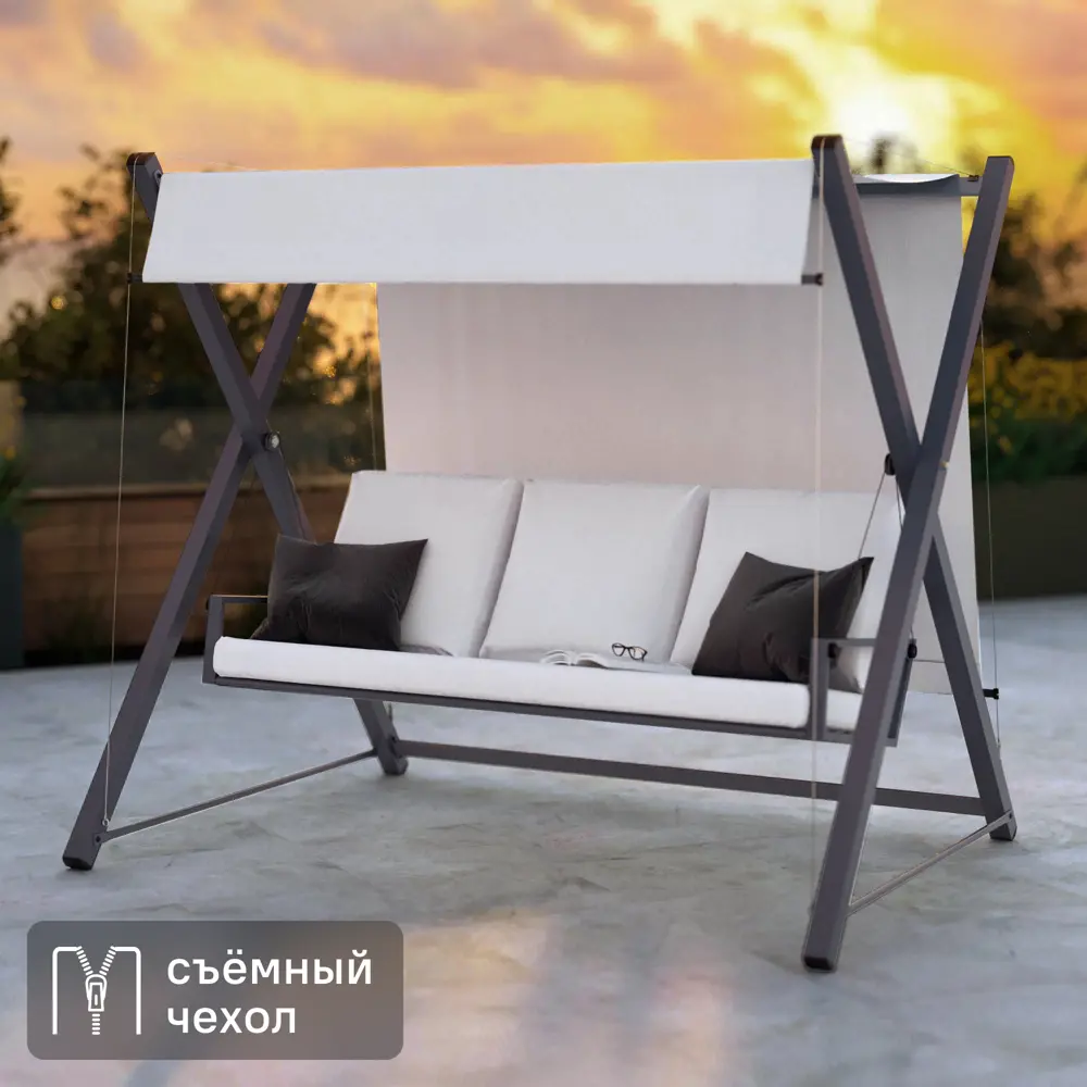 Качели садовые BEGINIA Odyssea сталь светло-серый STLM-2115748