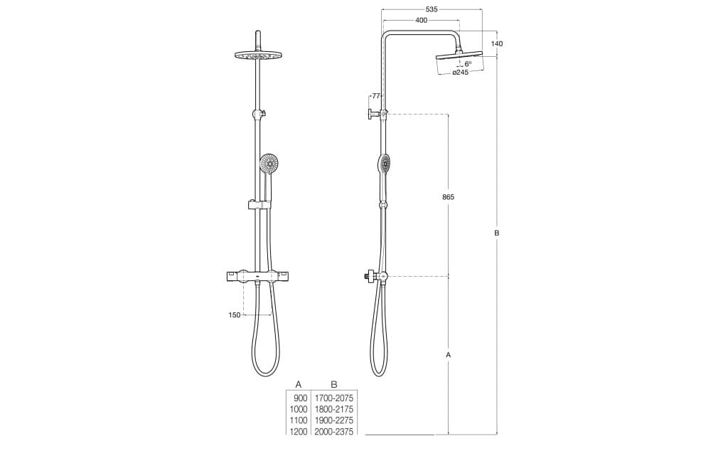Настенная термостатическая душевая колонна с ручным душем Roca Виктория ARCH-00103935 - Вид №2