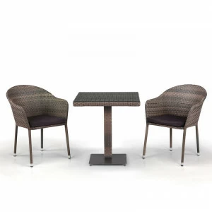 Мебель садовая, столик и кресла серые на 2 персоны Lopera AFINA  130549 Серый