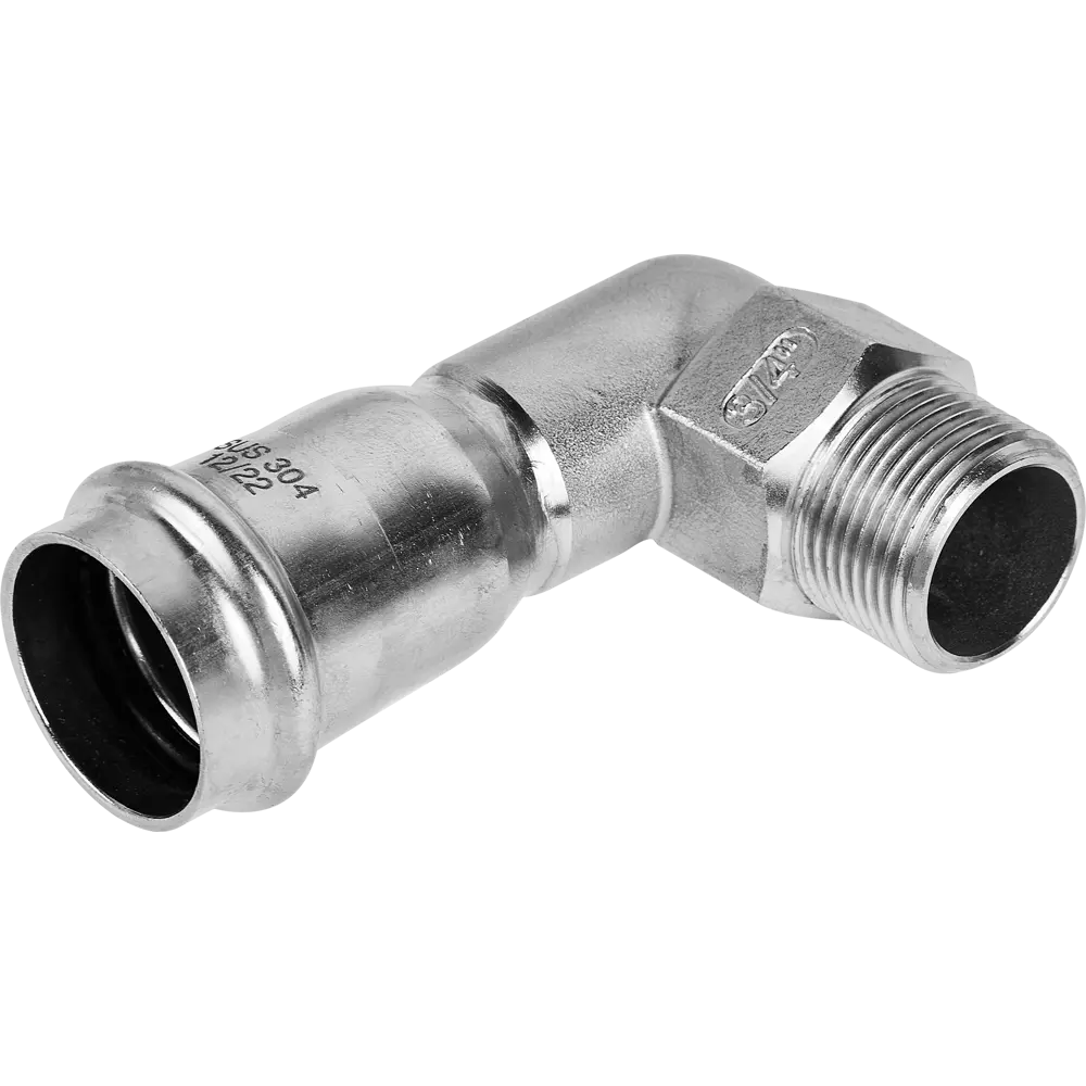 Угол переходной Rommer 3/4"x28 мм ВПр-НР нержавеющая сталь STLM-2059261 - Вид №2