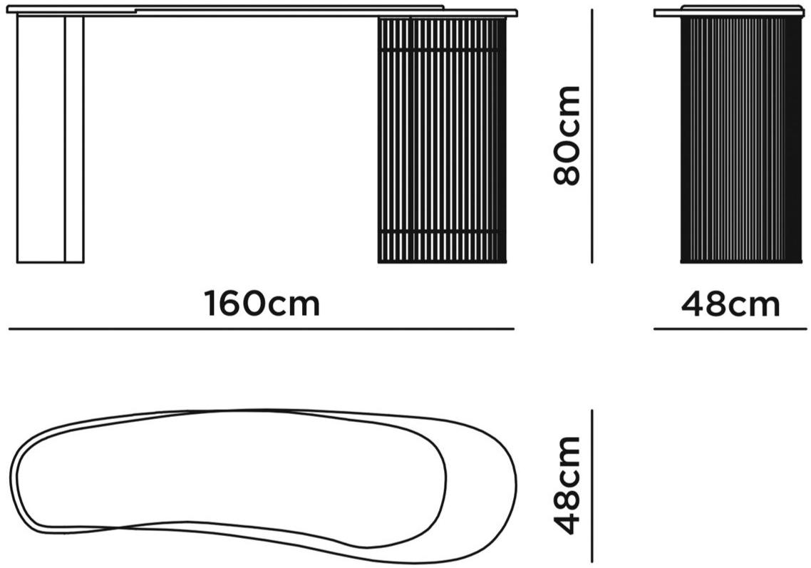 Greenapple Овальная консоль из мрамора и металла Perfect raw G702277  - Вид №4