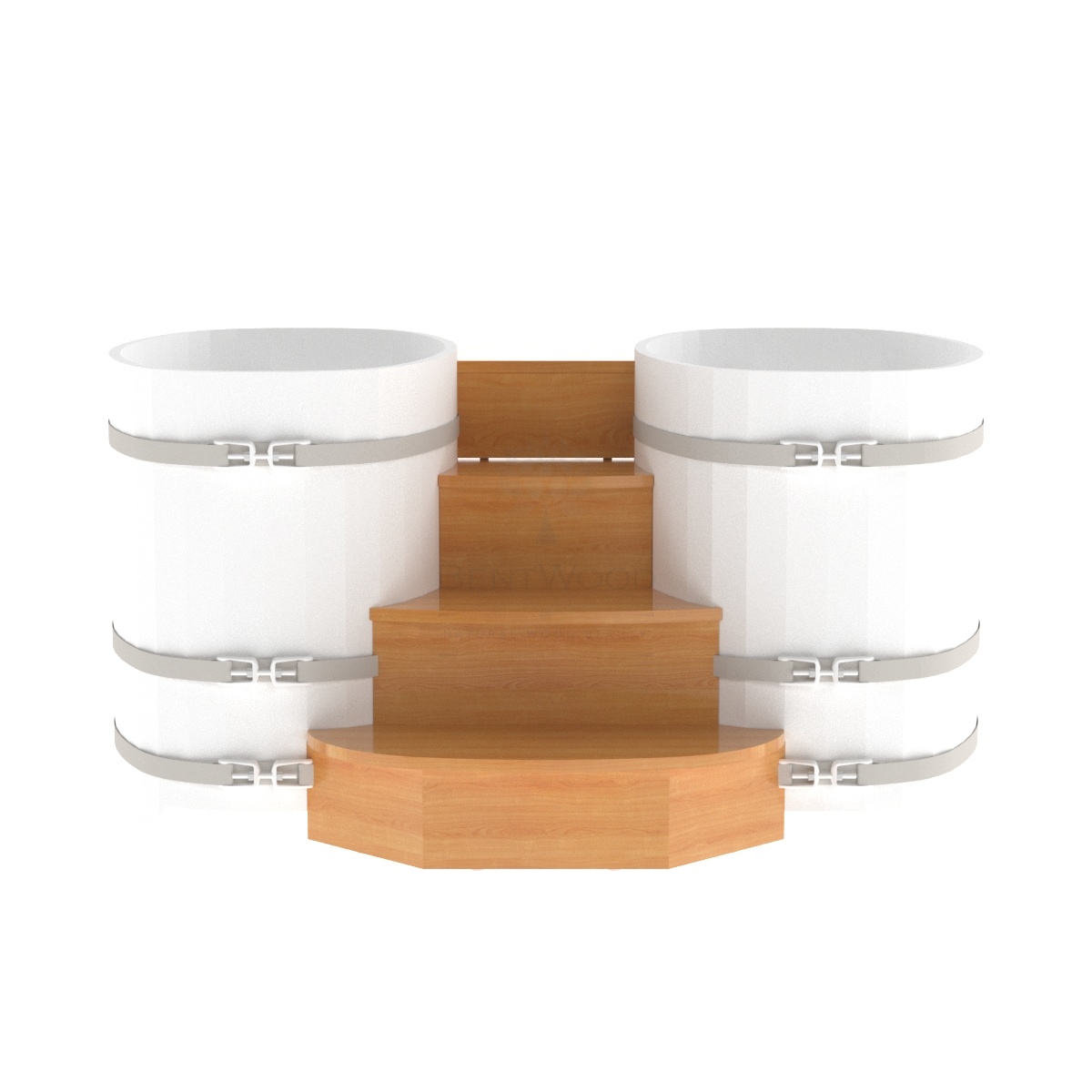 2130 Подиум на 2 купели 0,76х1,16 лиственица натуральная Alyarus  - Вид №1