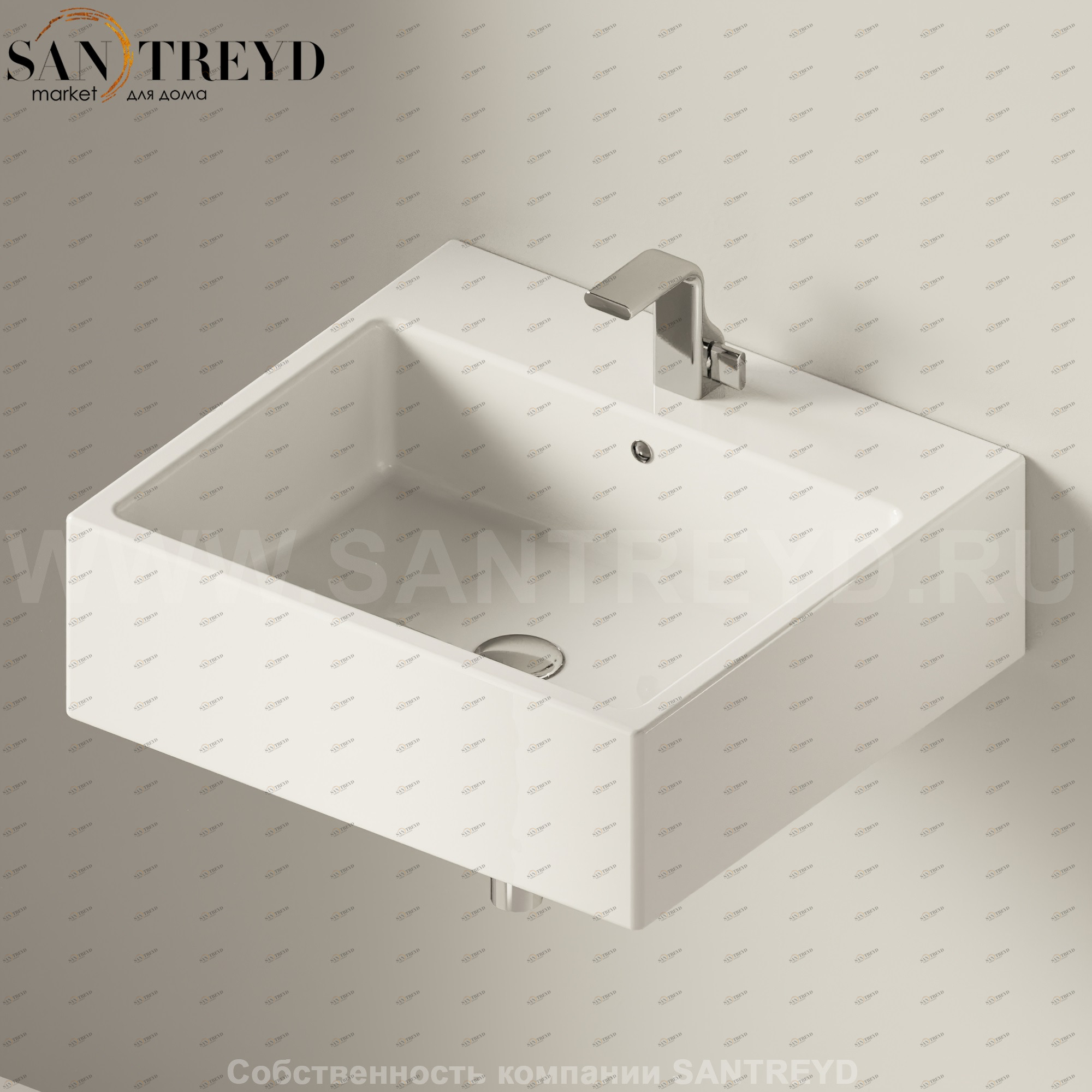 5052.9016 Подвесная раковина настенная прямоугольная Ceramica Flaminia Acquagrande белая